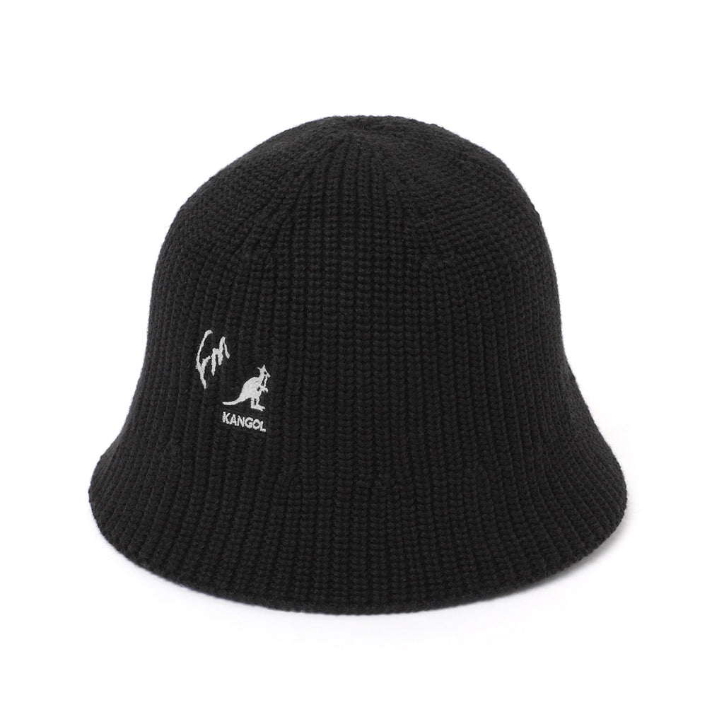 頭無  CAP KANGOL×GADORO レザー 高鍋  KANGOL × GADORO Bucket Hat - BLACK × WHITE