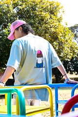 S/S Tee "GADORO BOY" - SAXE BLUE